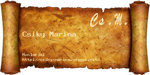 Csiky Marina névjegykártya